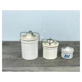 3 - Vintage Kaukauna Klub Cheese Crocks