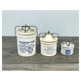 3 - Vintage Kaukauna Klub Cheese Crocks