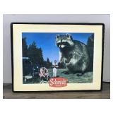Vintage Schmidt Beer Lighted Beer Sign - Big Raccoon about to Snatch up the guys Camping