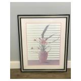 Framed Picture of a Lilly Flower in a Vase