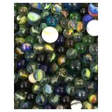 Lot of Collectible Marbles in a Vintage Atlas Jar