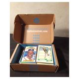 Box of Athletics baseball cards
