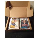 Box of Astros baseball trading cards