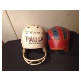 2 Vintage football helmets