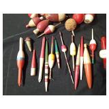 Vintage wood, cork and plastic bobbers