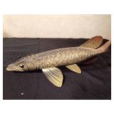 Signed hand carved Northern Pike spearing fish decoy by R. Whittier