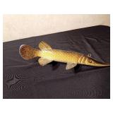 Signed hand carved Garr spearing fish decoy by R. Whittier
