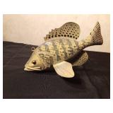 Signed hand carved crappie spearing decoy by R. Whittier