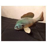 Signed hand carved wood sunfish spearing decoy by R. Whittier