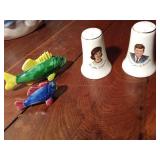 John F. & Jacqueline Kennedy salt & pepper shakers, fish salt & pepper shakers and fish planter