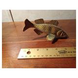 2008 Signed hand carved wood spearing fish decoy by R. Whittier