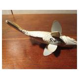 2008 Signed hand carved wood spearing fish decoy by R. Whittier