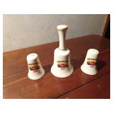 Indy race car bell and salt 7 pepper shaker set
