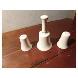 Indy race car bell and salt 7 pepper shaker set