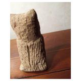 Folk Art carved sandstone owl by Ernest "Popeye" Reed (1919-1985)