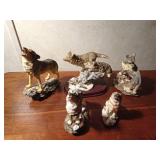 Set of wolf figurines