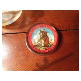 2 Vintage collectable paper weights and a vintage collectable ashtray with flowers built in the bottom