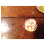 2 Vintage collectable paper weights and a vintage collectable ashtray with flowers built in the bottom