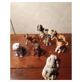 Set of ceramic dog figurines