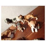 Set of ceramic dog figurines