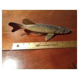 2008 hand carved wood Northern pike spearing fish decoy by R. Whittier