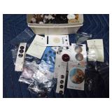 Container of vintage buttons