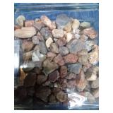 Lighted glass block full of agates