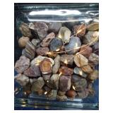 Lighted glass block full of agates