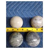 4 Marble balls and an agate sphere