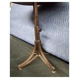 Solid wood accent round table with adjustable metal frame - smoke free