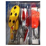 Plastic box of fishing daredevils