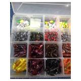 Tackle box of Jigs and rubber bait