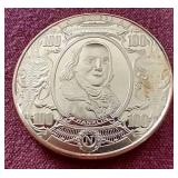 Benjamin Franklin 1 oz Copper Round