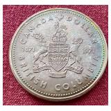 Beautiful Rainbow Toned 1971 Canadian Silver Half Dollar