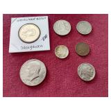 Small Mixed US Coin Lot - Silver Dime, Buffalo Nickel, Indian Penny, Etc