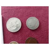 Small Mixed US Coin Lot - Silver Dime, Buffalo Nickel, Indian Penny, Etc