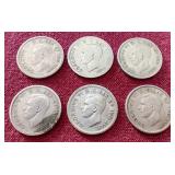 (6) Canadian Silver Dimes