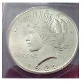 1922 Peace Dollar - ICG MS65 (Dallas Hoard)