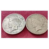 (2) 1922 Peace Dollars