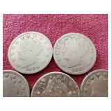 (5) Liberty "V" Nickels