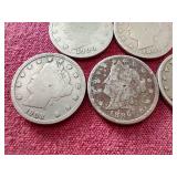(5) Liberty "V" Nickels