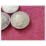 (5) Liberty "V" Nickels