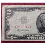 Nice Looking 1953 Red Seal $2 Note