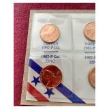 (7) Uncirculated 1982 Penny Variations