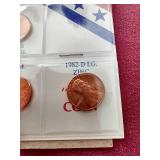 (7) Uncirculated 1982 Penny Variations