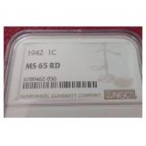 1942 Wheat Penny - NGC MS65 RD