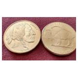 (2) Buffalo 1 oz Copper Rounds