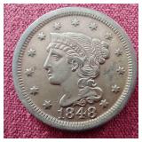 Nice 1848 Braided Hair Large Cent