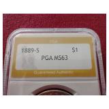 1889-S Morgan Dollar - PGA MS63 - Tough Date!
