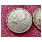 (2) Canadian Silver Quarters